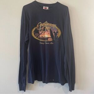 Disney Cruise Lines Long Sleeve Tshirt XL Navy Stains